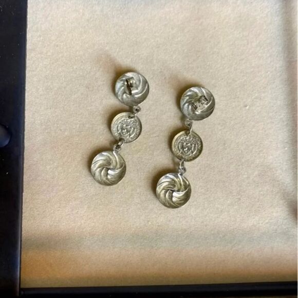 Retro Dangly Coin Earrings - Picture 2 of 4